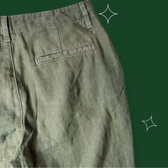 NWT L’Agence Cropped Linen Trousers in Olive Green “Basil” Size 25 - Picture 11 of 12